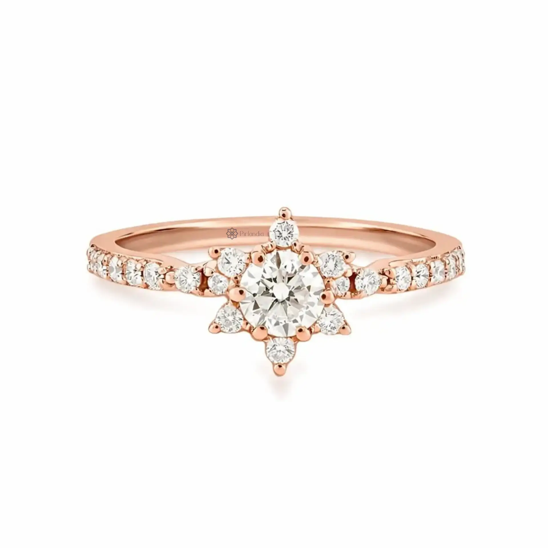 0,50 Karat Lotus Çiçeği Pırlanta Tektaş Yüzük