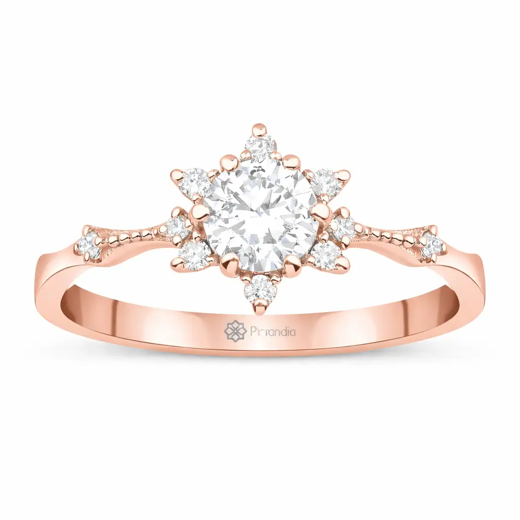 0,60 Karat Pırlanta Lotus Yüzük	