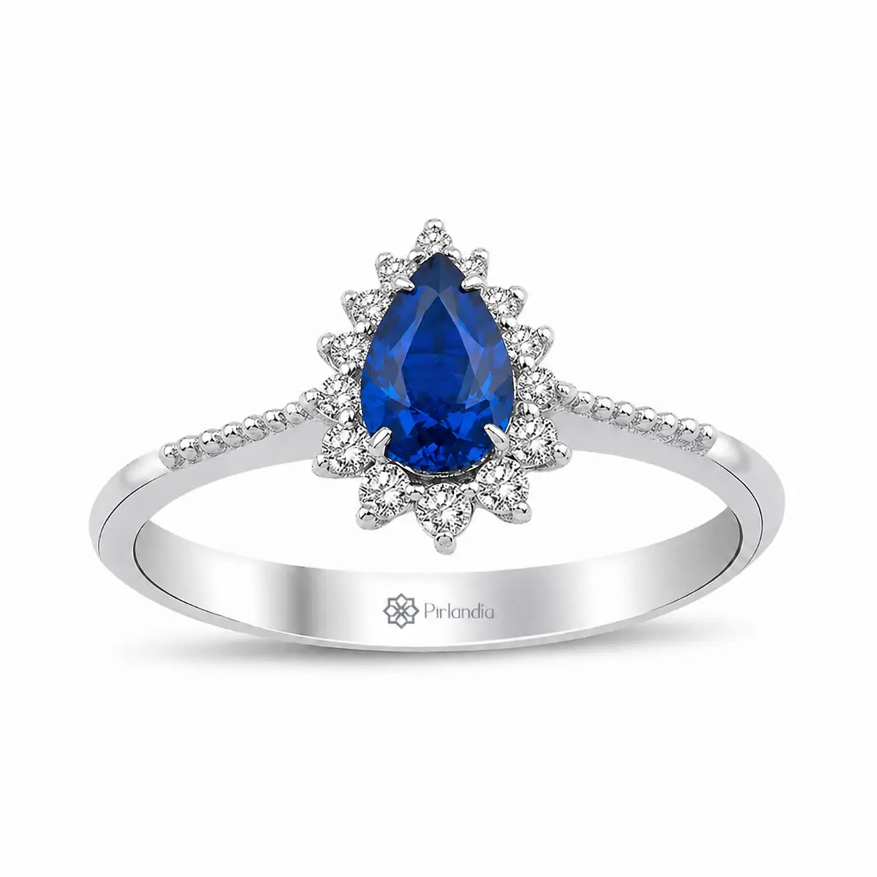 0,74 Karat Pırlanta Safir Yüzük