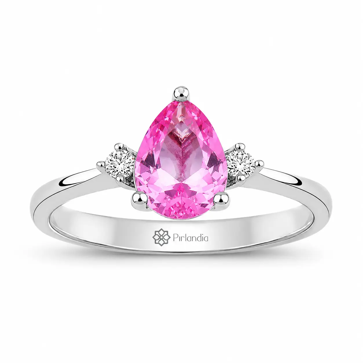 1,38 Karat Pırlanta Pembe Safir Yüzük