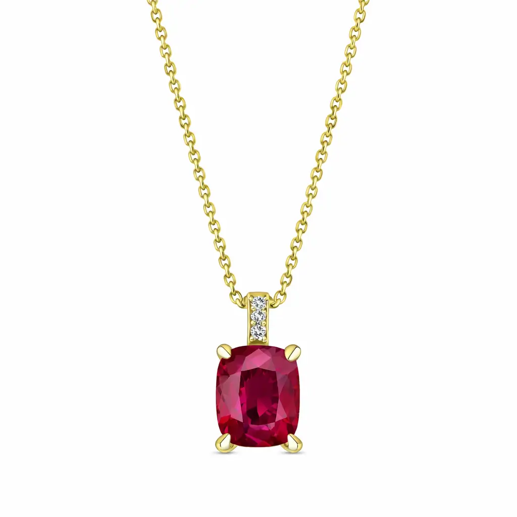 1,65 Karat Pırlanta Yakut Kolye