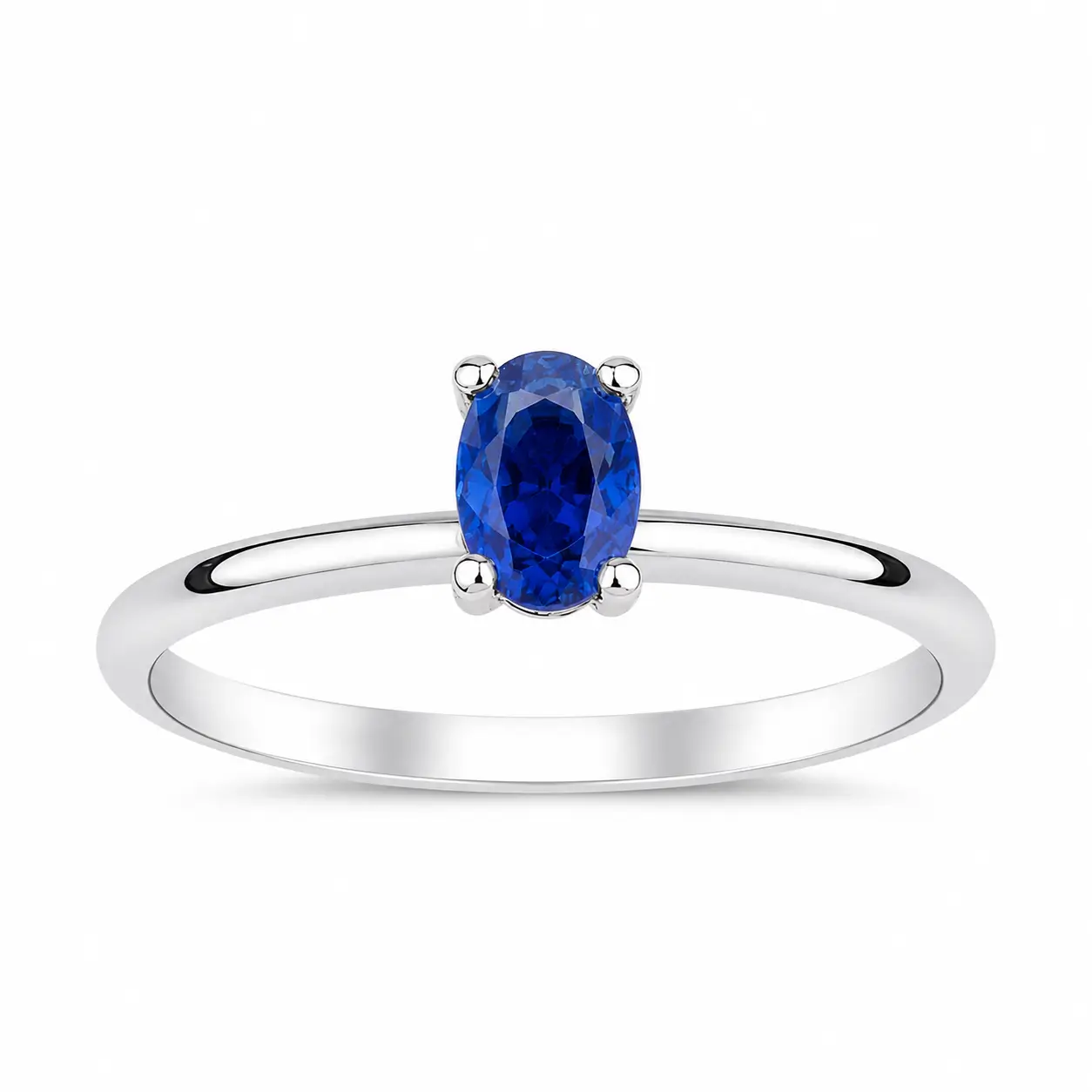 1 Karat Oval Safir Tektaş Yüzük