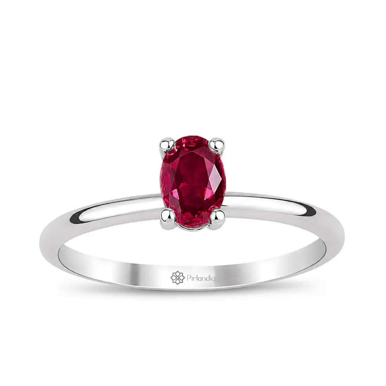 1 Karat Oval Yakut Tektaş Yüzük