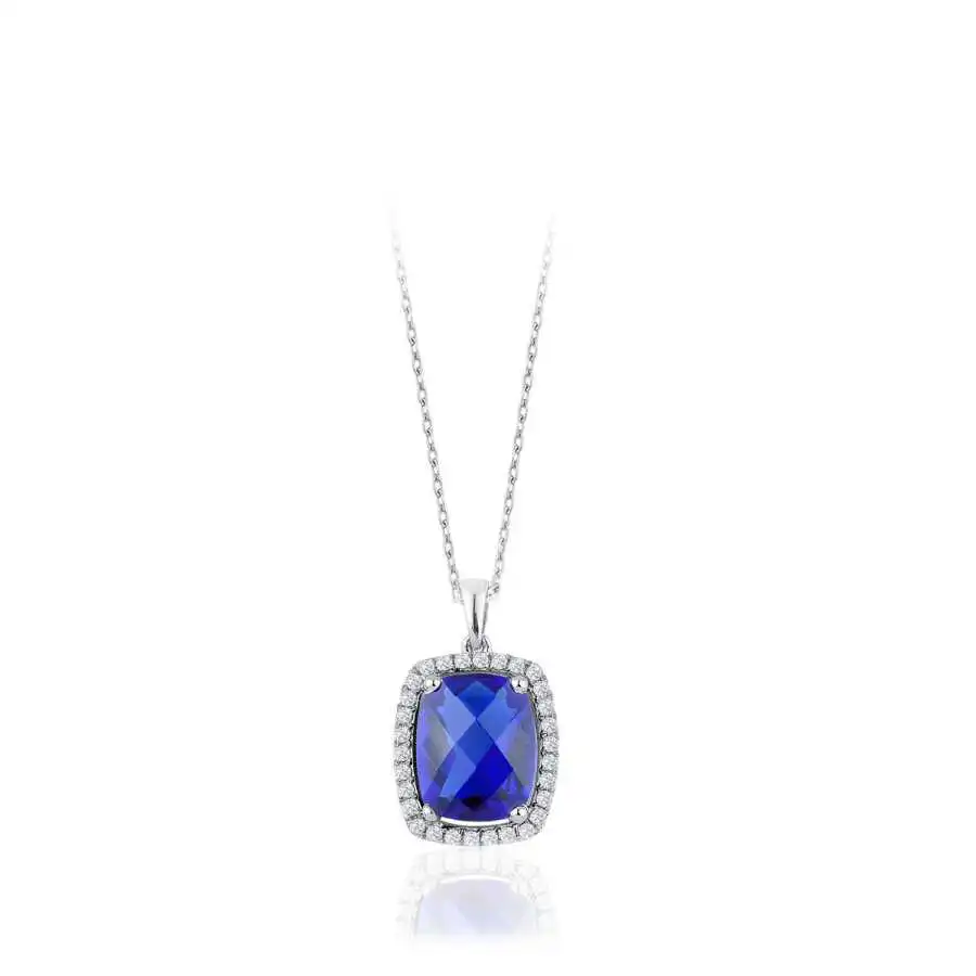 2,22 Karat Pırlanta Safir Kolye